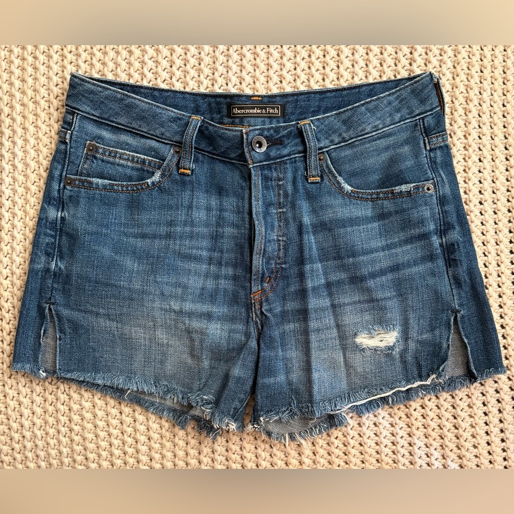 Abercrombie & Fitch Blue Cutoff Jean Shorts